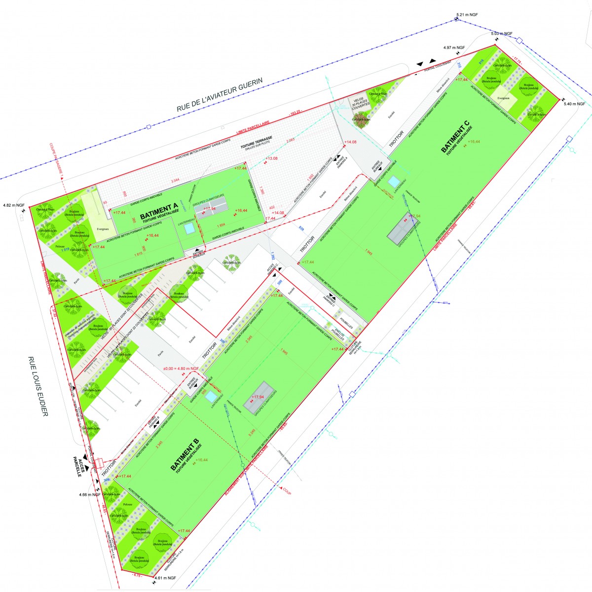 CONSTRUCTION DE TROIS BATIMENTS DE BUREAUX